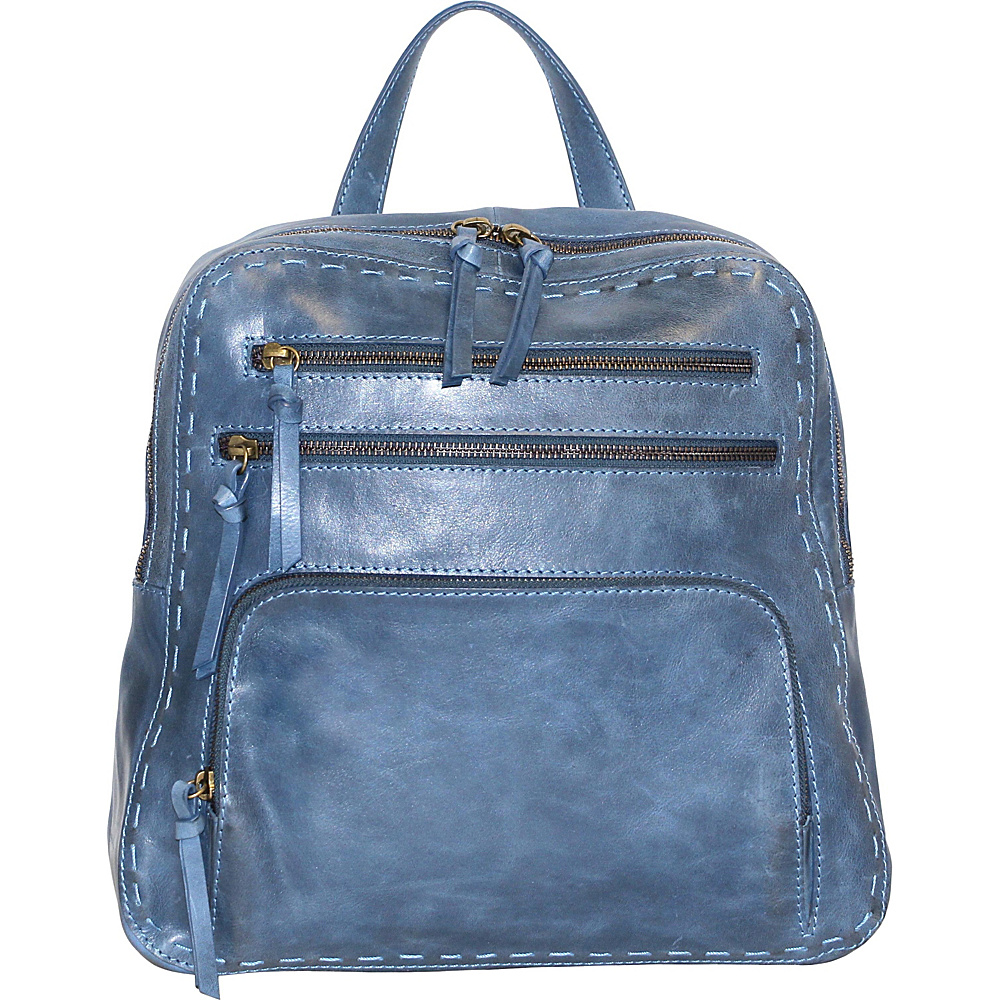 Nino Bossi Carnation Bud Backpack Washed Blue Nino Bossi Leather Handbags