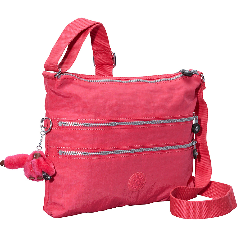 Kipling Alvar Crossbody Bag Retired Colors Vibrant Pink Kipling Fabric Handbags