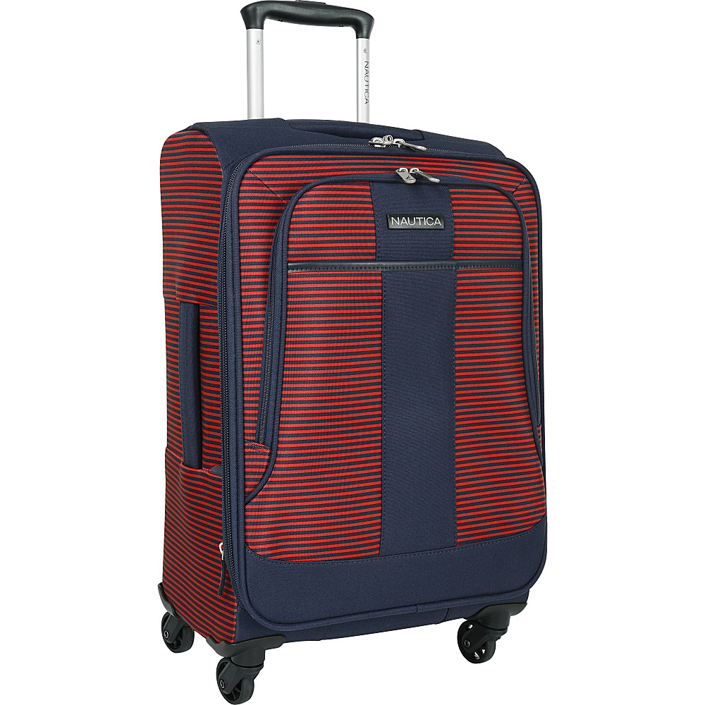 Nautica Beach Island 20 Expandable Spinner Carry On Navy red Nautica Softside Carry On