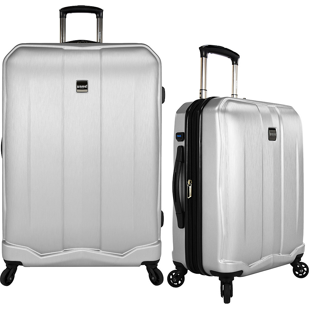 U.S. Traveler Piazza 2 Piece Smart Spinner Luggage Set Silver U.S. Traveler Luggage Sets