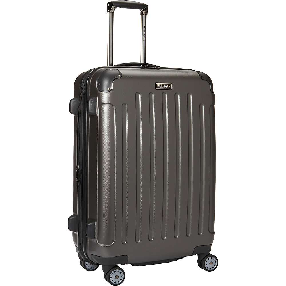 Heritage Logan Square Collection 25 Expandable 8 Wheel Luggage Charcoal Heritage Hardside Checked