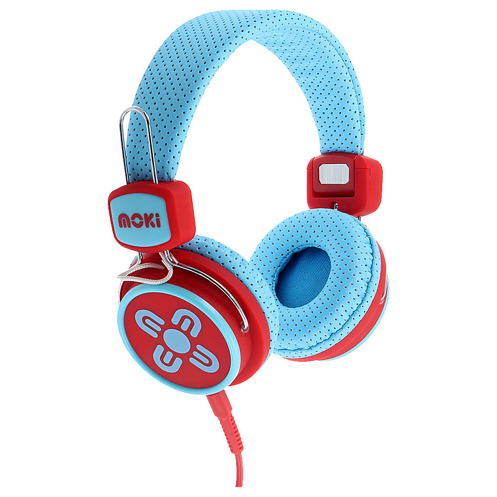 Moki Kids Safe Blue Red Moki Headphones Speakers