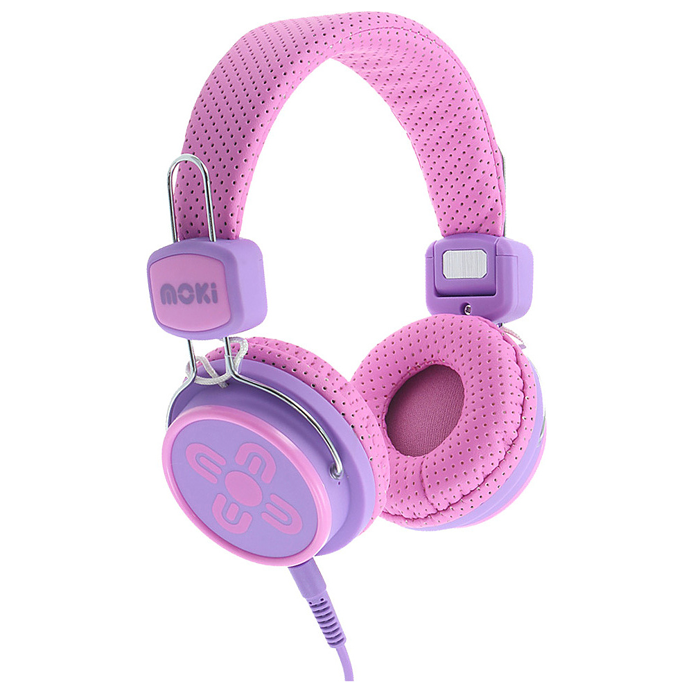 Moki Kids Safe Pink Purple Moki Headphones Speakers