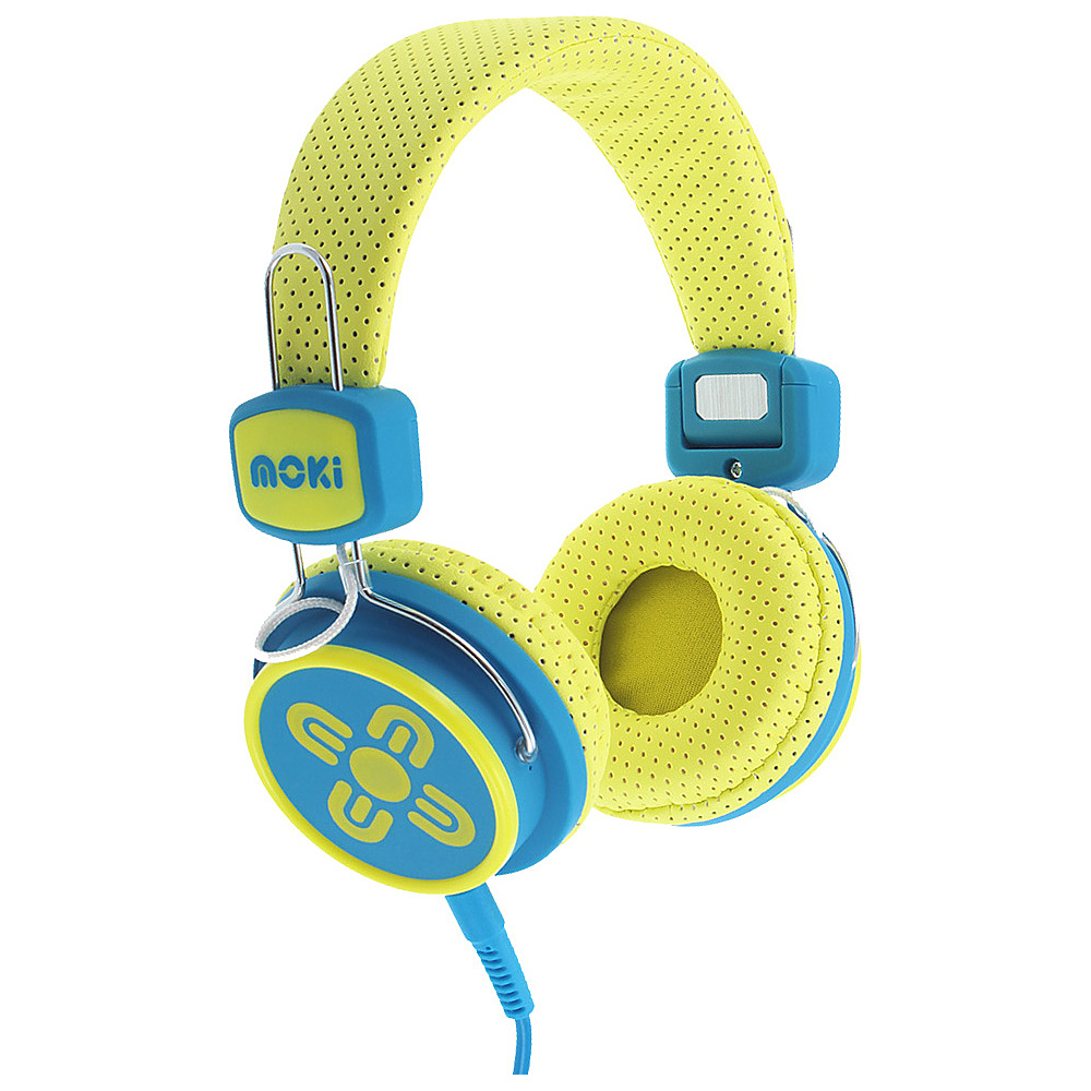 Moki Kids Safe Yellow Blue Moki Headphones Speakers