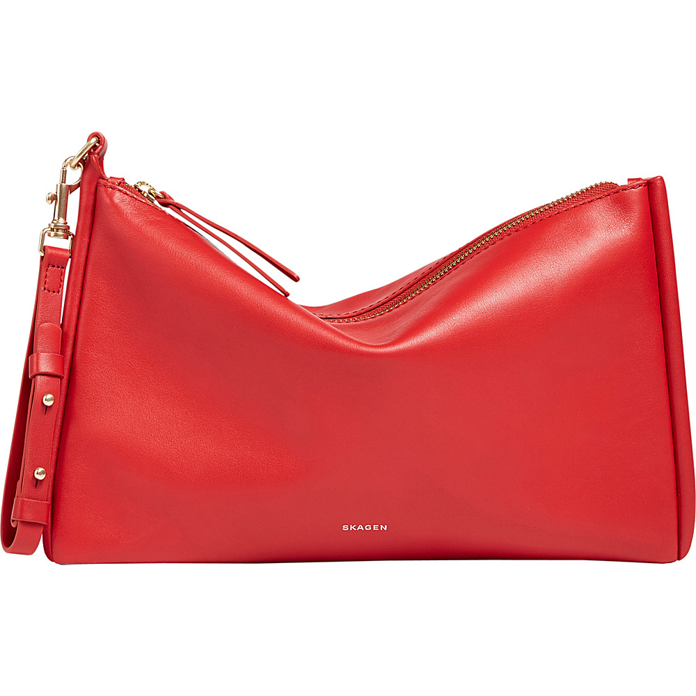 Skagen Anesa Clutch Red Skagen Leather Handbags
