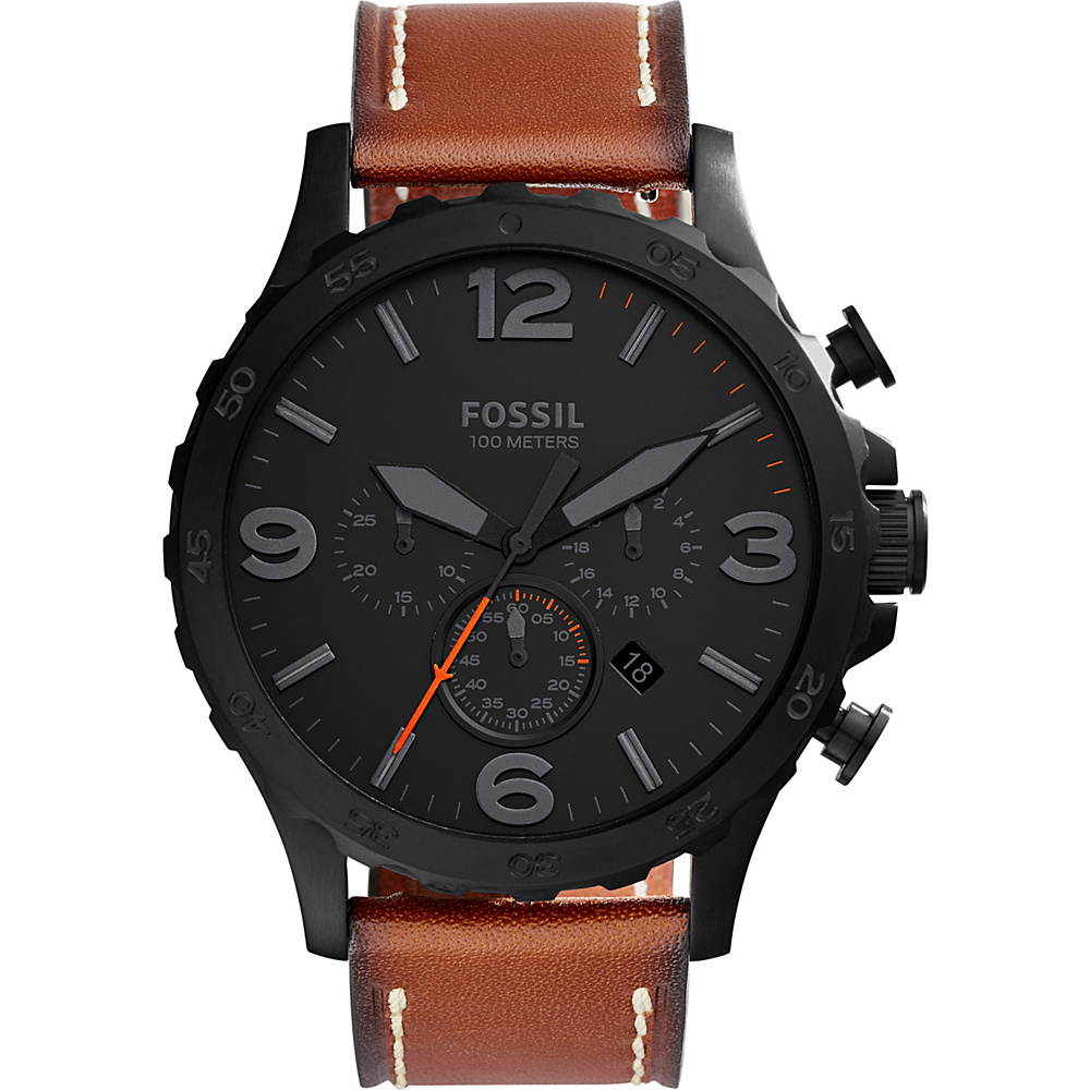 Fossil Nate Chronograph Leather Watch Brown Fossil Watches