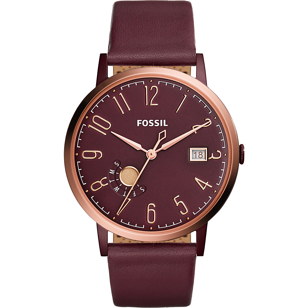 Fossil Vintage Muse Three Hand Date Leather Watch Red Fossil Watches
