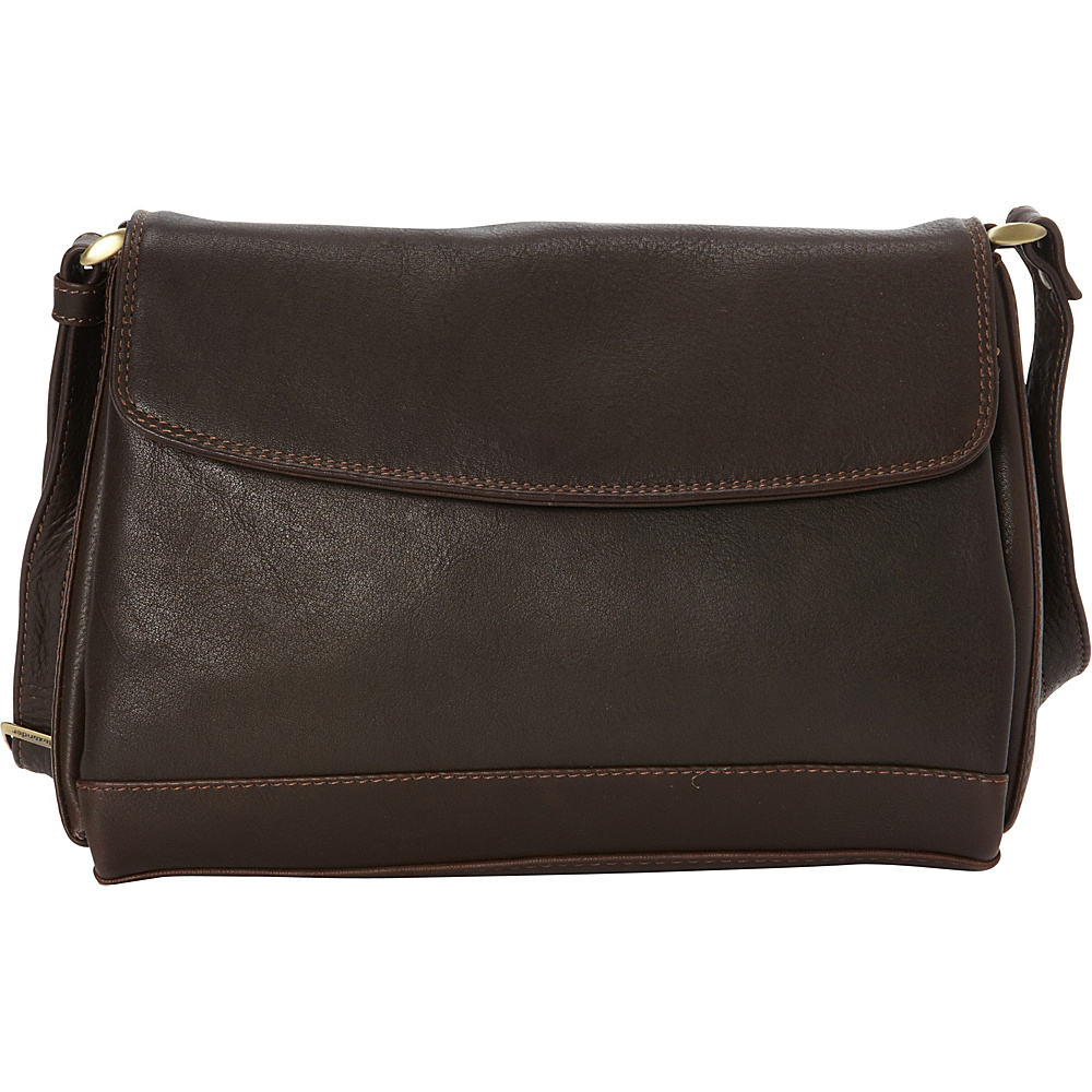 Derek Alexander EW Quarter Flap Convertible Crossbody Brown Derek Alexander Leather Handbags