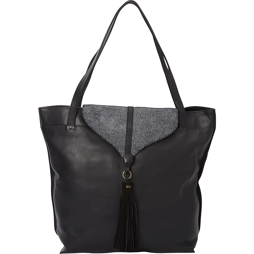Foley Corinna Arrow Tote Black Leather Stingray Combo Foley Corinna Designer Handbags
