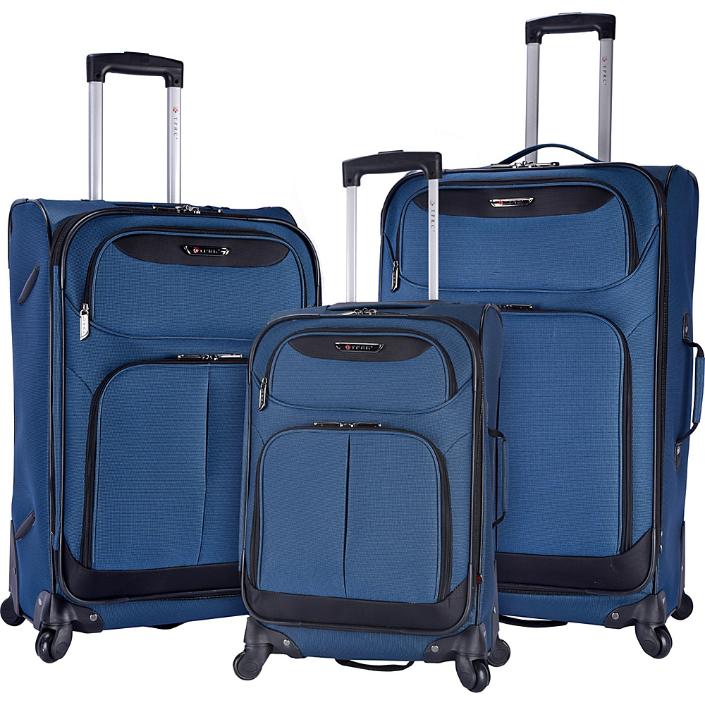 Travelers Club Luggage Naples 3pc Expandable Softside Luggage Set Black Blue Travelers Club Luggage Luggage Sets