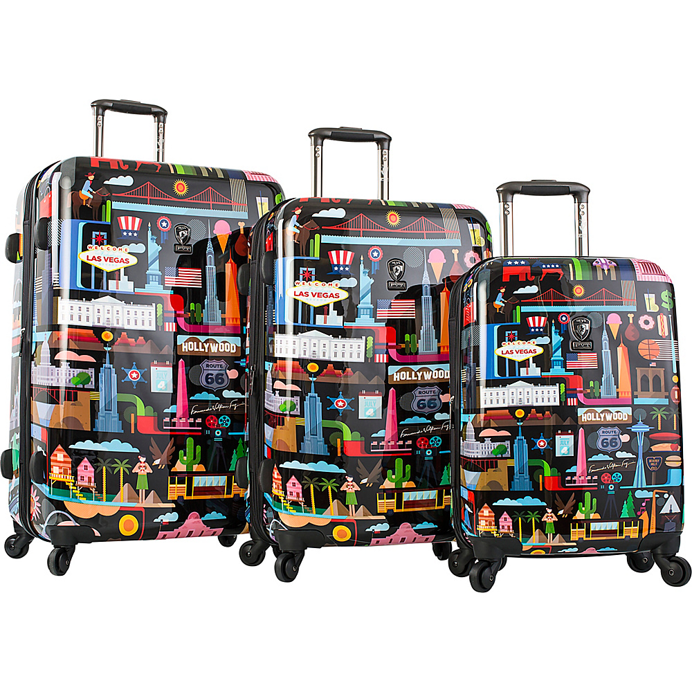 Heys America FVT USA 3pc Spinner Luggage Set Multicolor Heys America Luggage Sets