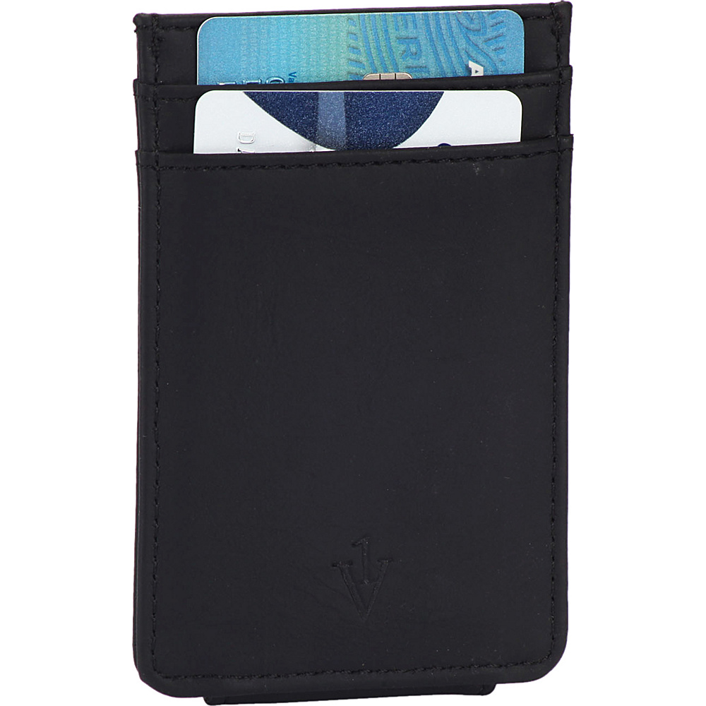 1Voice The Striker RFID Blocking Leather Card Holder Magnetic Money Clip Black 1Voice Men s Wallets