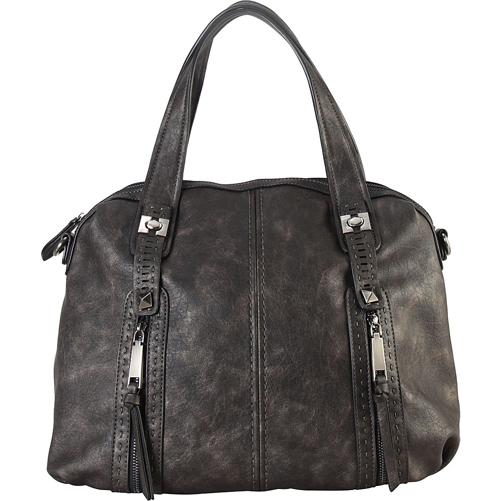 Diophy Double Front Pockets Doctor-Style Tote Pewter - Diophy Manmade Handbags