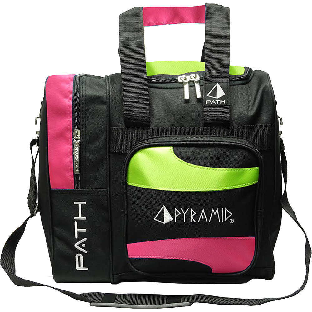 Pyramid Path Deluxe Single Tote Bowling Bag Hot Pink Lime Green Pyramid Bowling Bags