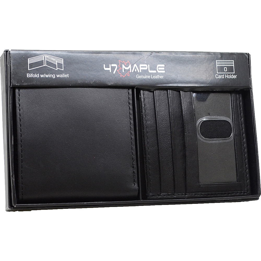 R R Collections Bifold Wallet with Wing Card Case Black R R Collections Men s Wallets