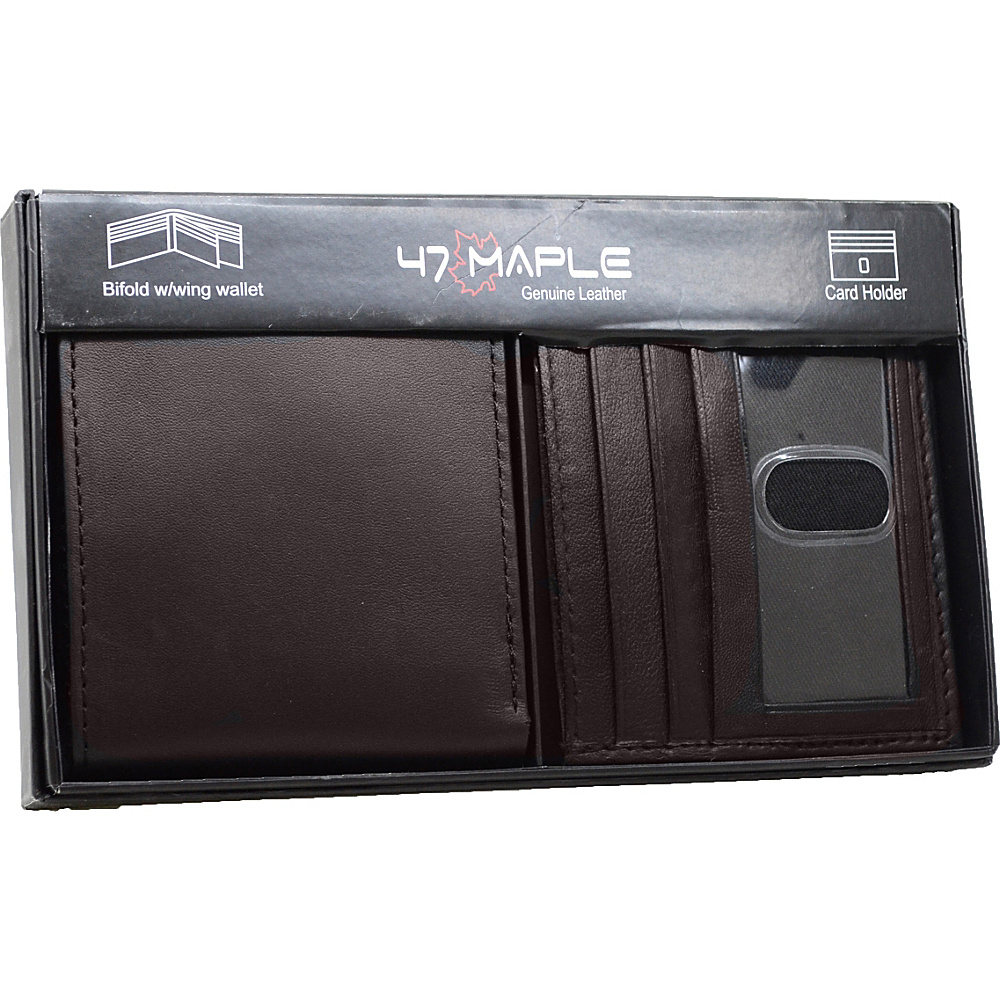 R R Collections Bifold Wallet with Wing Card Case Brown R R Collections Men s Wallets