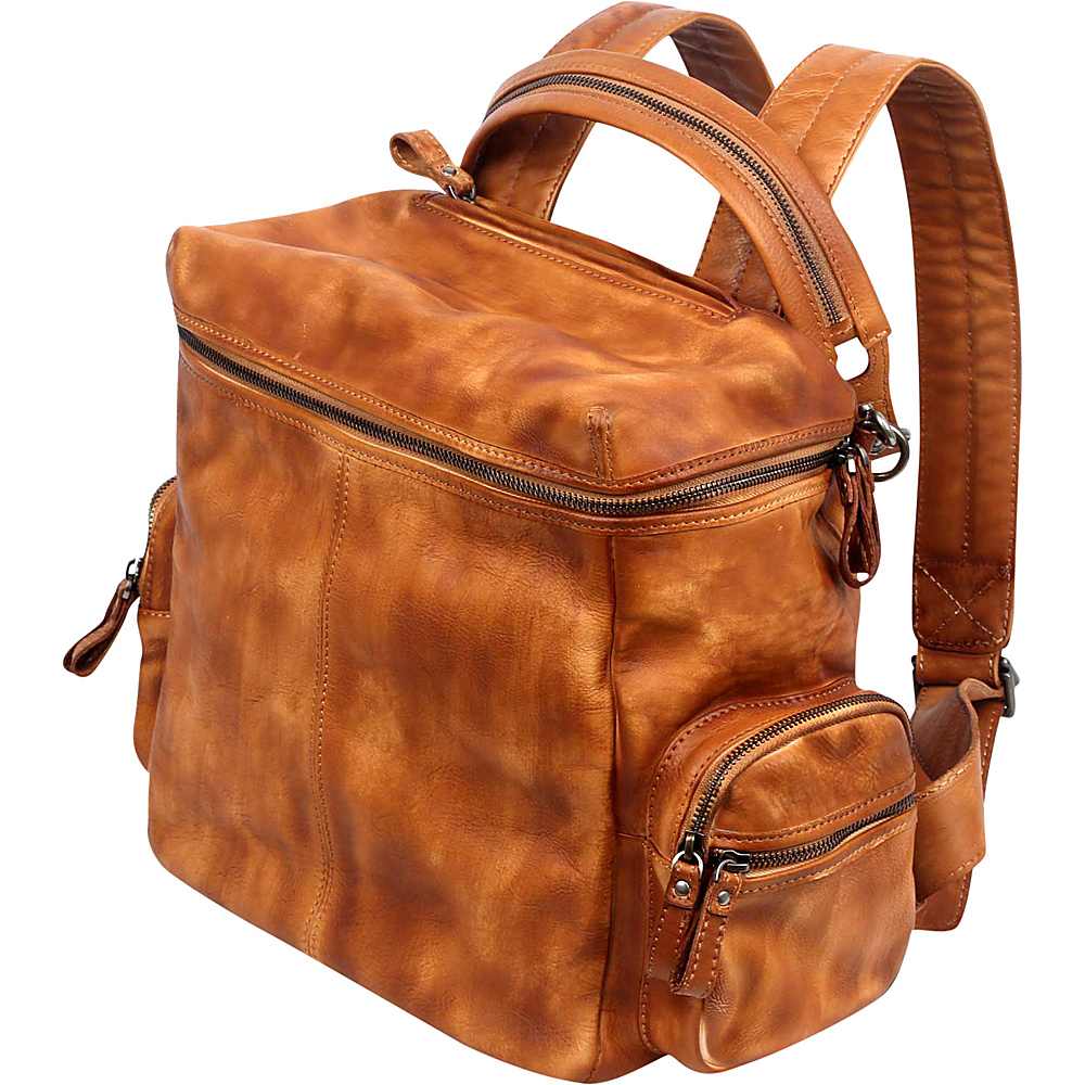 Old Trend Spring Lark Backpack Cognac Old Trend Leather Handbags