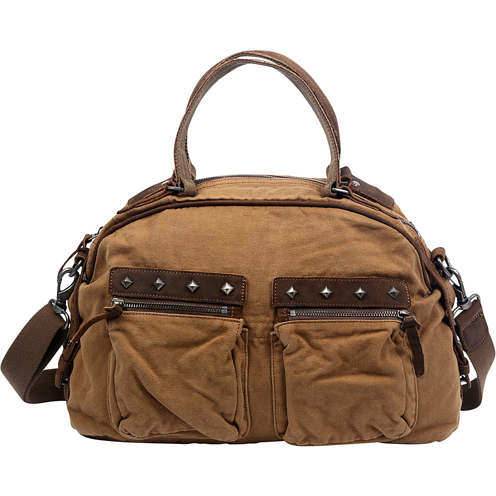 TSD Fiddle Bow Satchel Camel - TSD Fabric Handbags