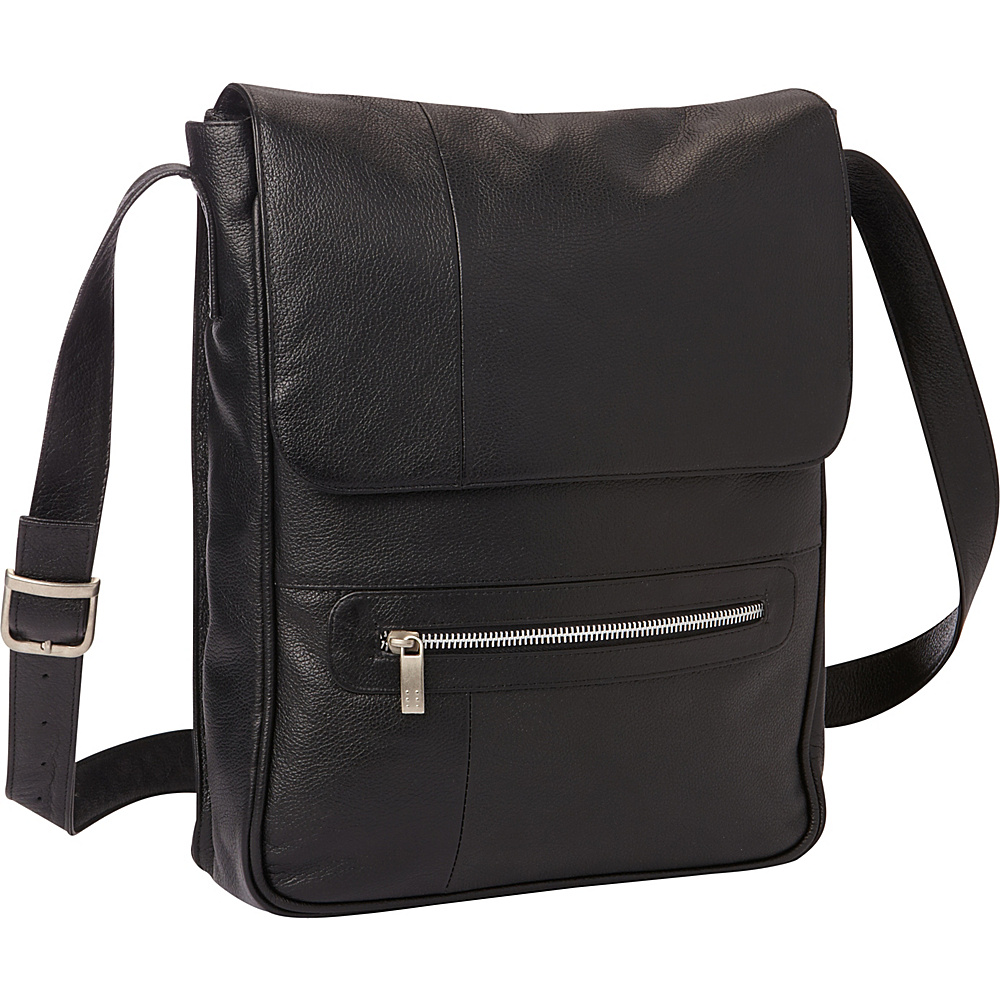 Piel Vertical Leather Laptop Bag Black Piel Non Wheeled Business Cases