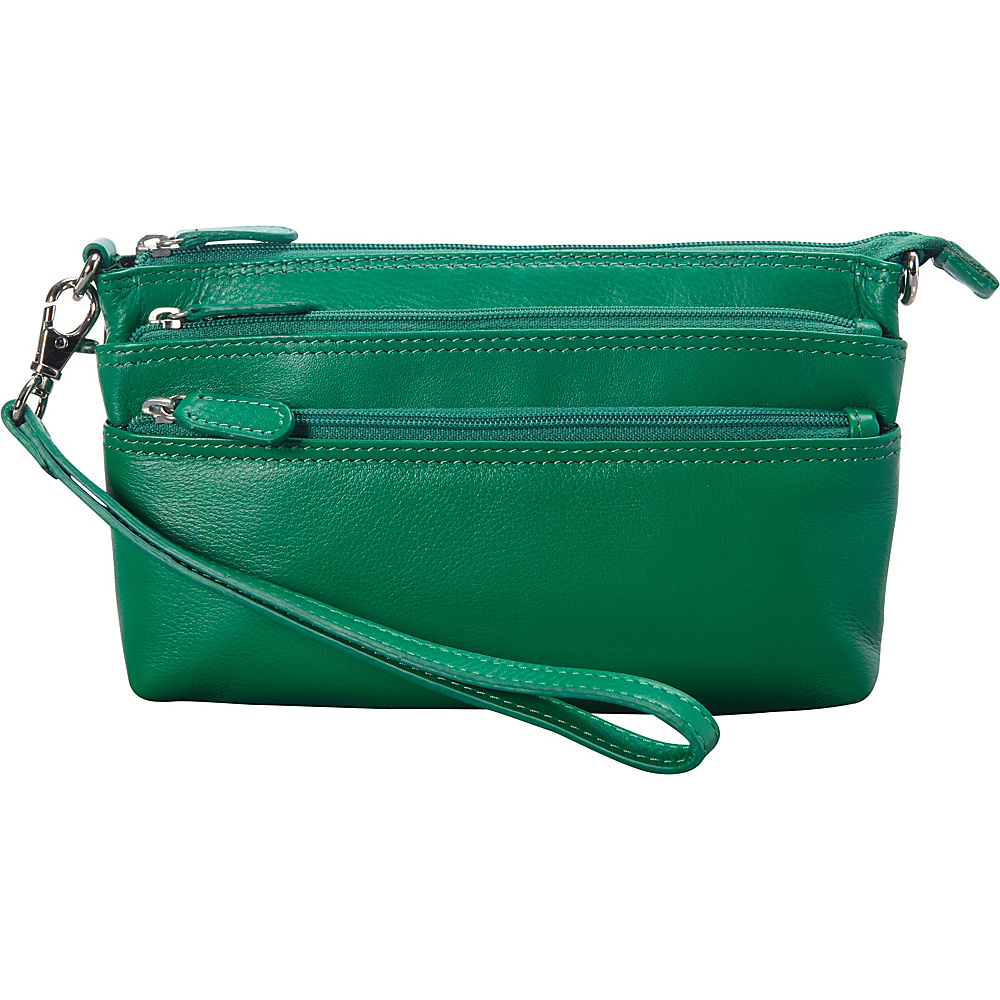 Mancini Leather Goods Ladies RFID Secure Wristlet Apple Green Mancini Leather Goods Women s Wallets