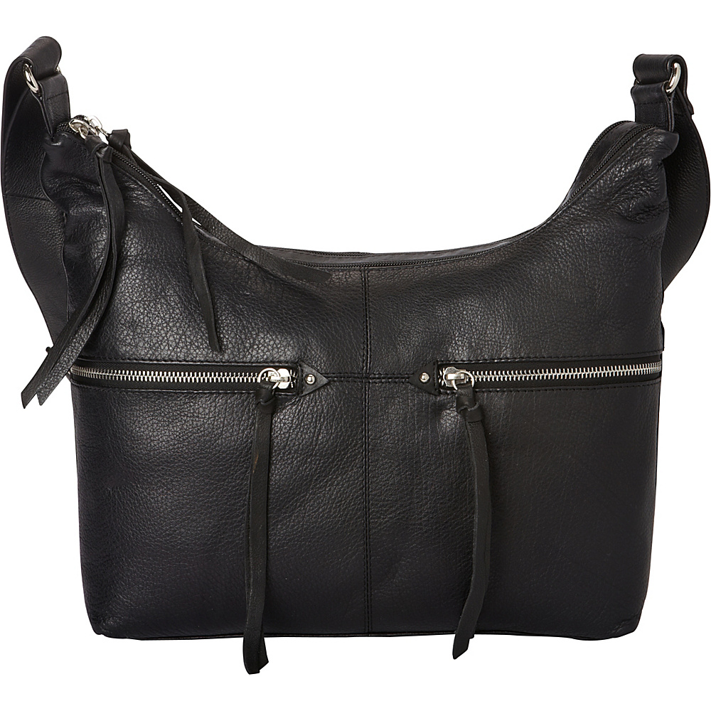 La Diva Gemma Hobo Black La Diva Leather Handbags