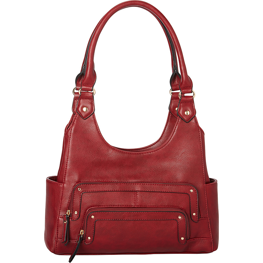 La Diva Harlow Shoulder Bag Red La Diva Manmade Handbags