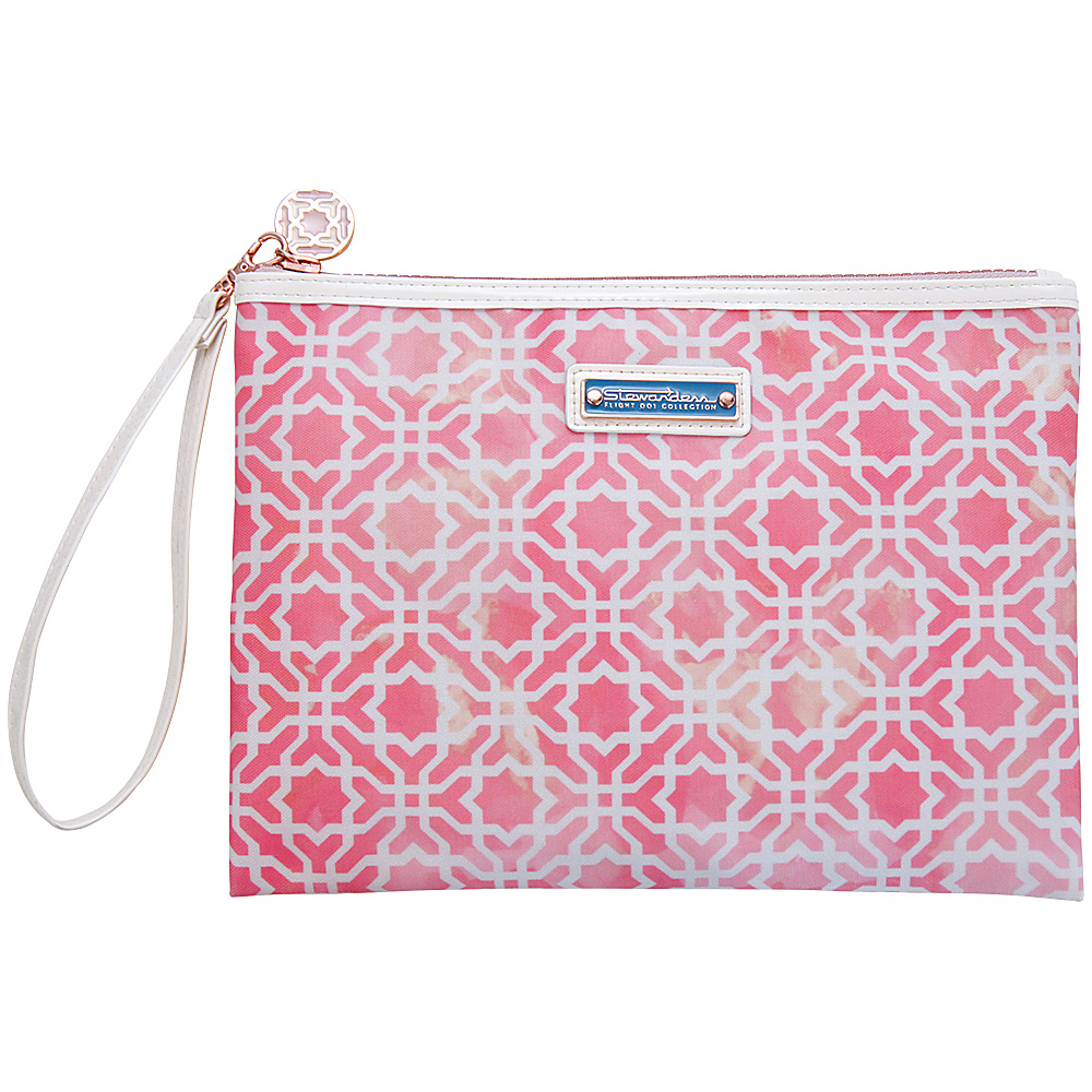 Flight 001 Alhambra Coated Canvas Pouch Pink Flight 001 Lightweight Packable Expandable Bags