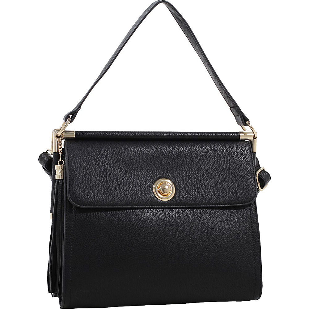 MKF Collection Peony Oversized Double Compartment Crossbody Black MKF Collection Manmade Handbags