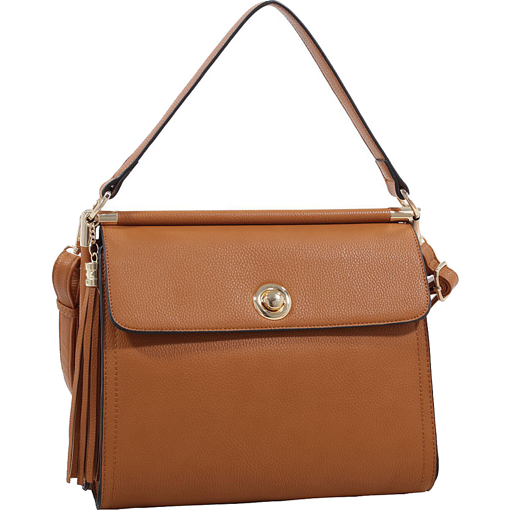 MKF Collection Peony Oversized Double Compartment Crossbody Brown MKF Collection Manmade Handbags