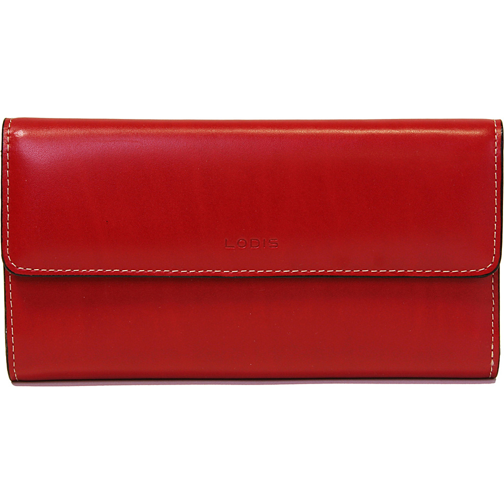 Lodis Audrey Checkbook Clutch Wallet Red