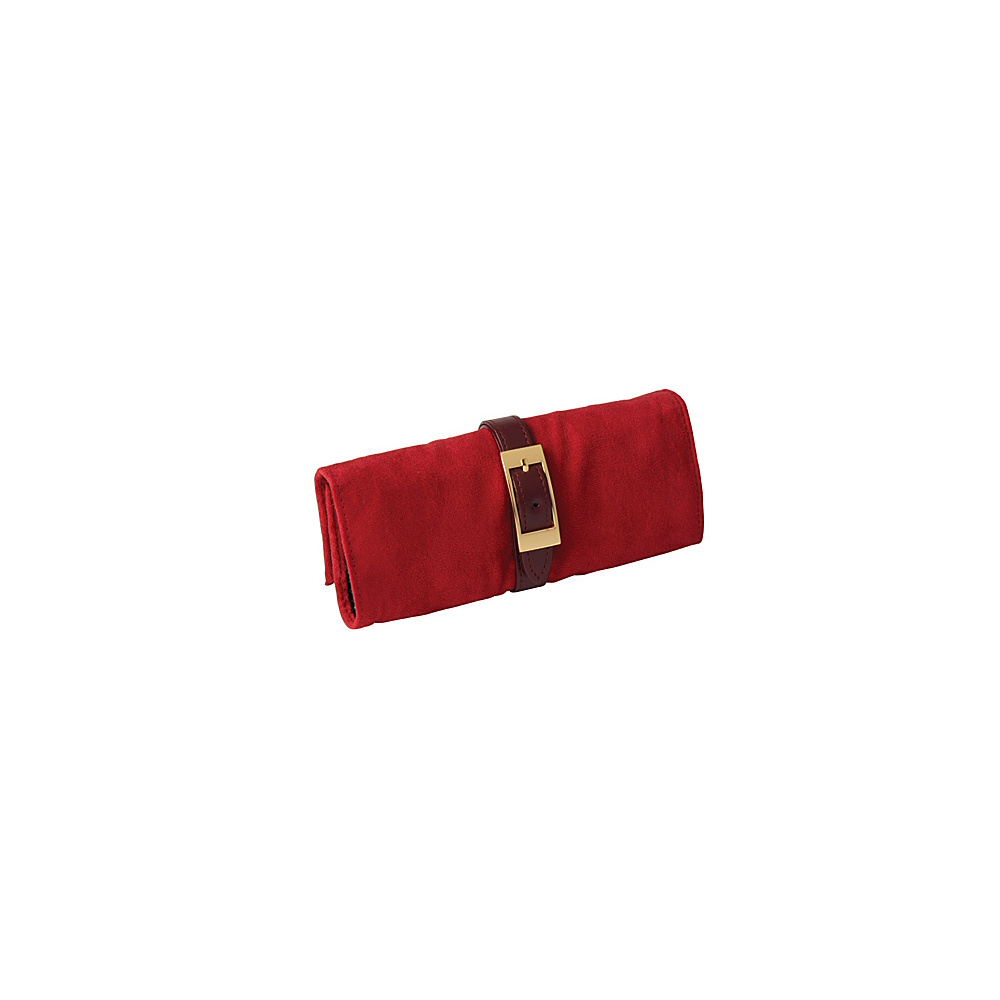 Budd Leather Leather and Suede Jewel Roll Red