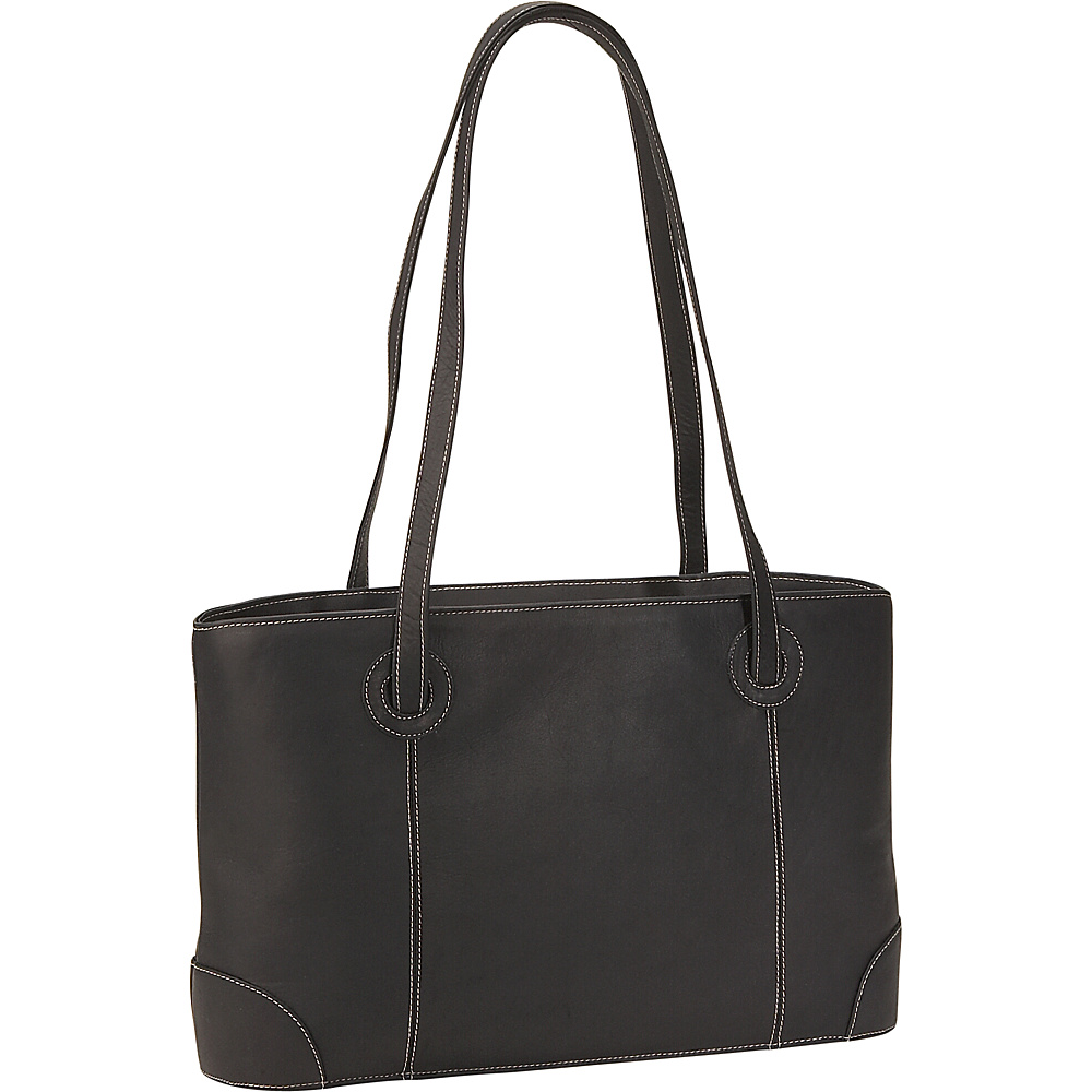 Piel Small Leather Working Tote Black