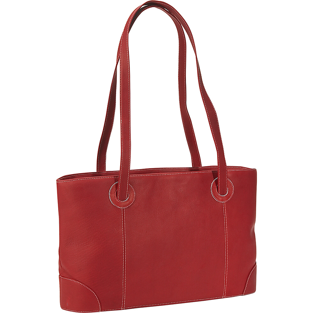 Piel Small Leather Working Tote Red