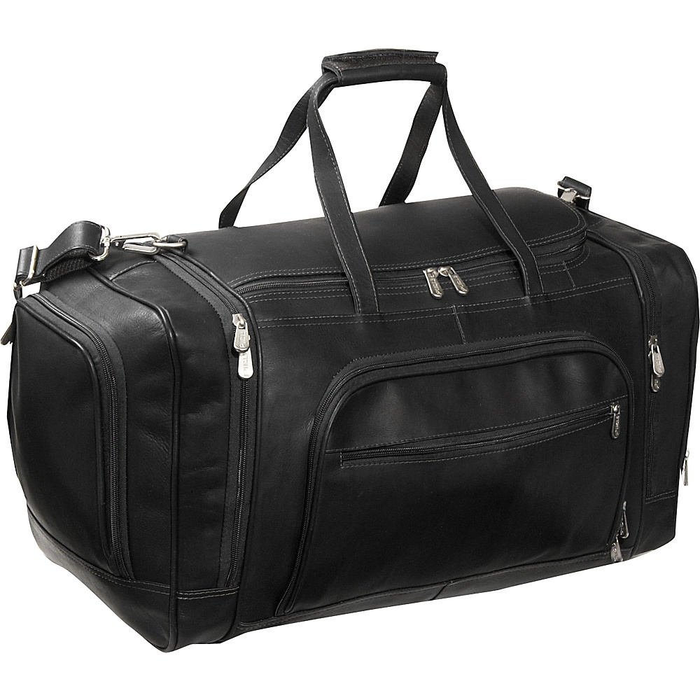 Piel Multi Compartment Duffle Bag Black