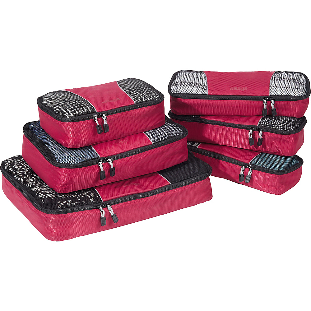 eBags Value Set Packing Cubes Slim Packing Cubes Raspberry eBags Travel Organizers