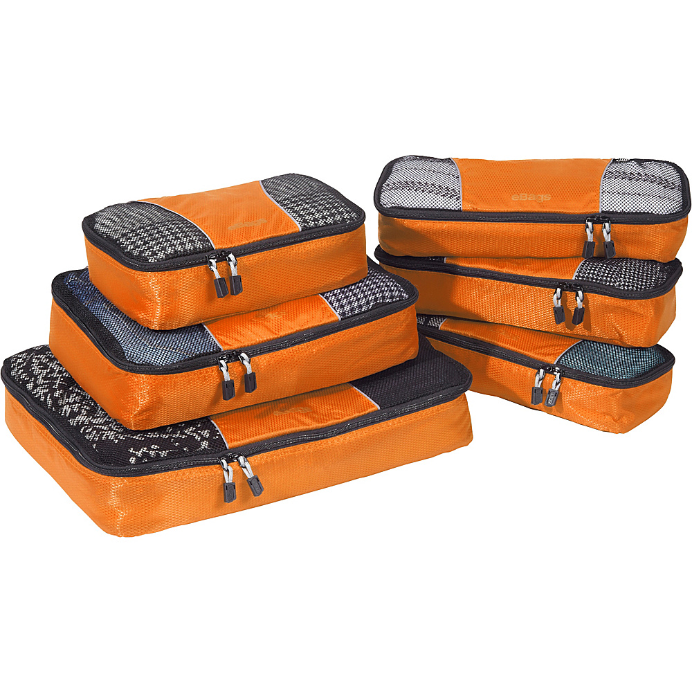 eBags Value Set Packing Cubes Slim Packing Cubes Tangerine eBags Travel Organizers