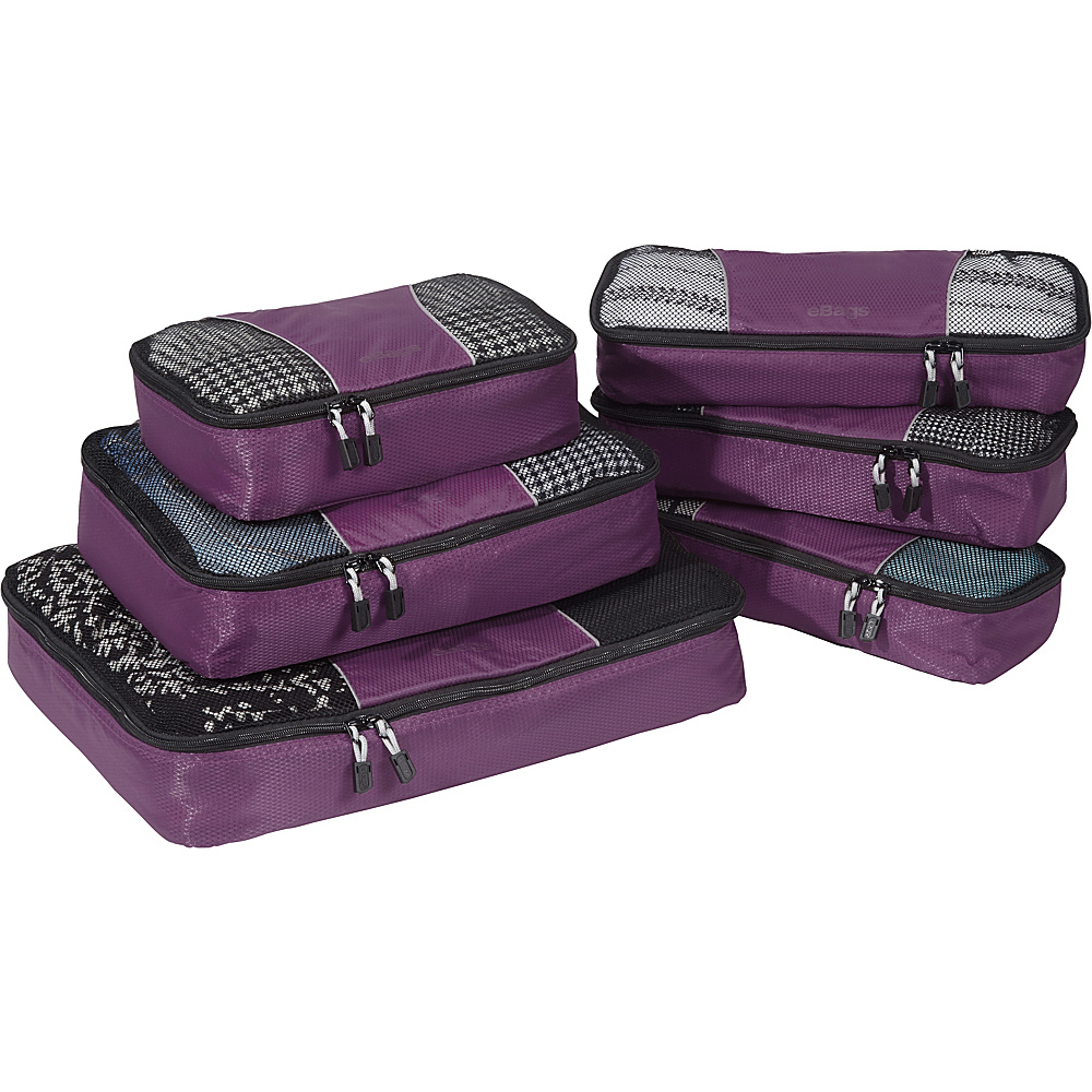 eBags Value Set Packing Cubes Slim Packing Cubes Eggplant eBags Travel Organizers