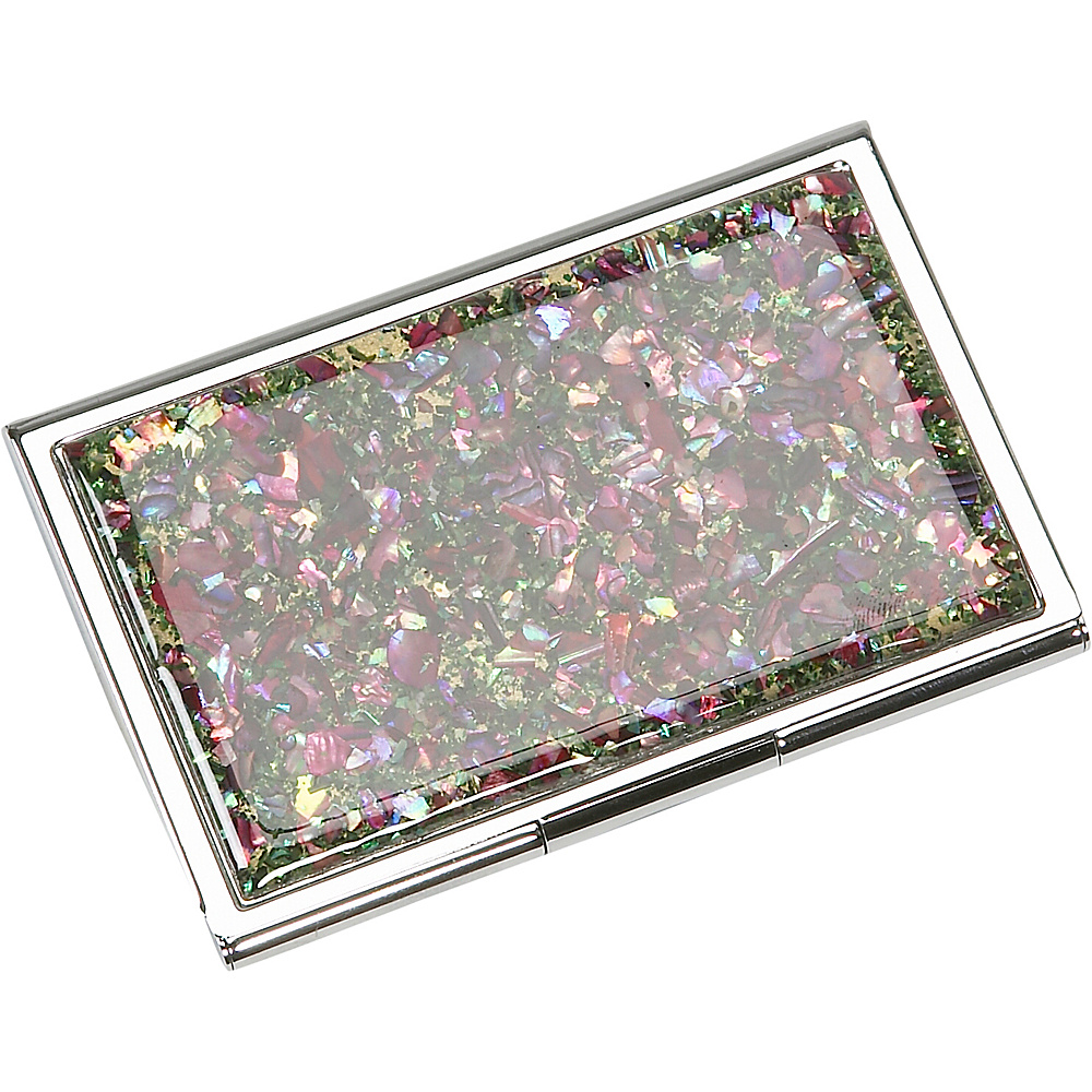 Budd Leather Mother of Pearl Business Card Case As