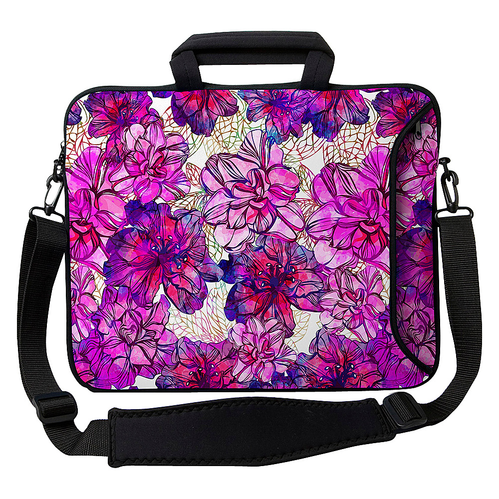 Designer Sleeves 17 Executive Laptop Sleeve Pink Purple Flowers Designer Sleeves Electronic Cases