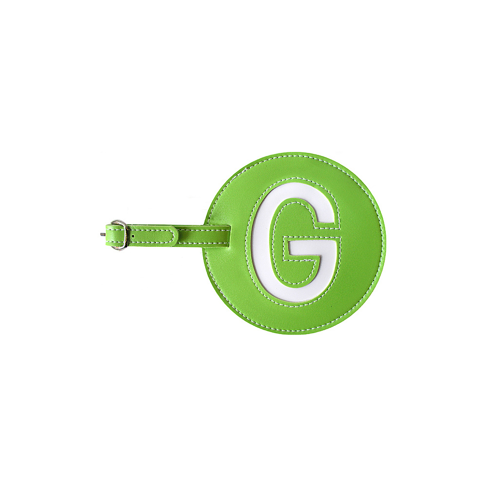 pb travel Initial G Luggage Tag Set of 2 Green pb travel Luggage Accessories