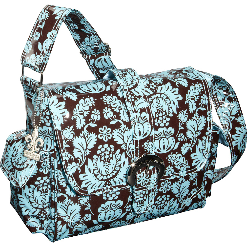 Kalencom Midi Coated Buckle Bag Toile Chocolate Blue Kalencom Diaper Bags Accessories