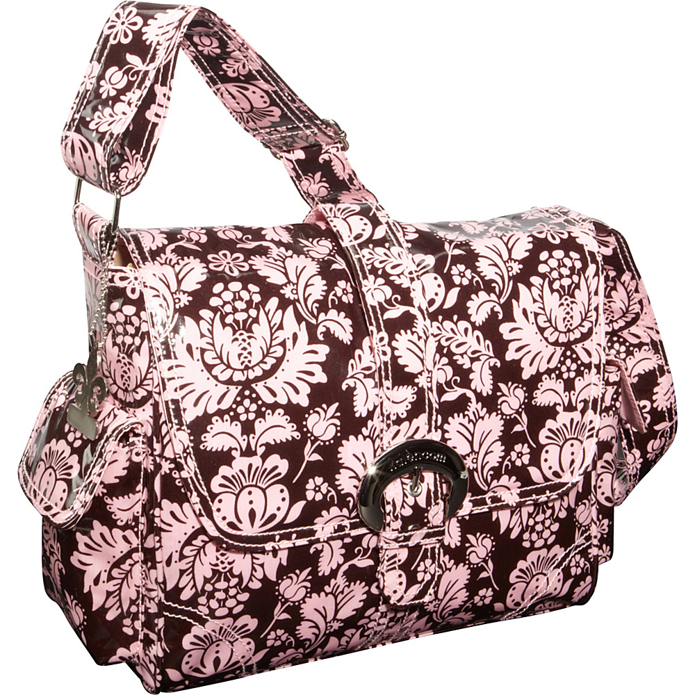 Kalencom Midi Coated Buckle Bag Toile Chocolate Pink Kalencom Diaper Bags Accessories