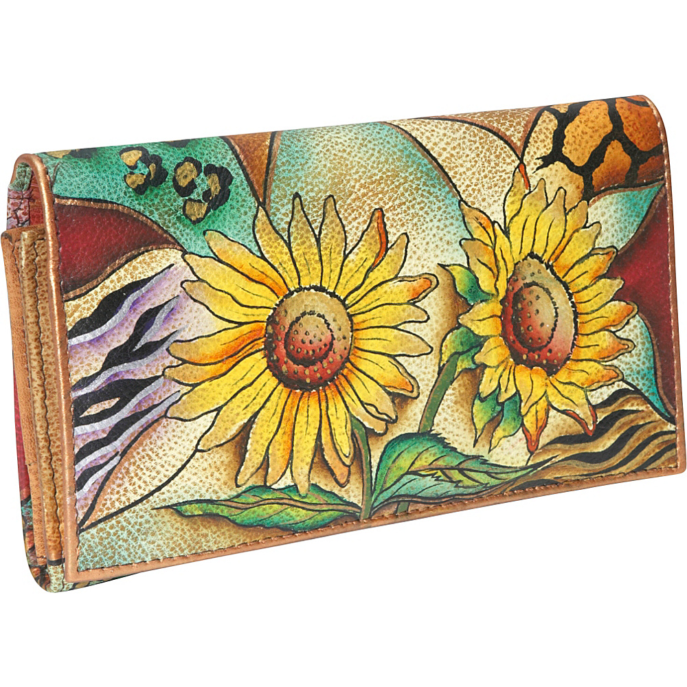 Anuschka Multi Pocket Wallet Clutch Sunflower Safari
