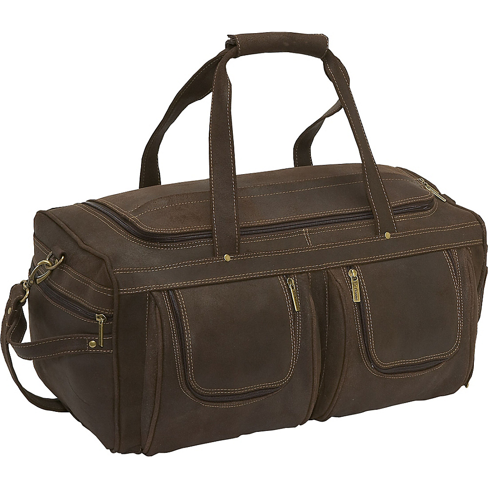 Le Donne Leather Distressed Leather Duffel Chocolate