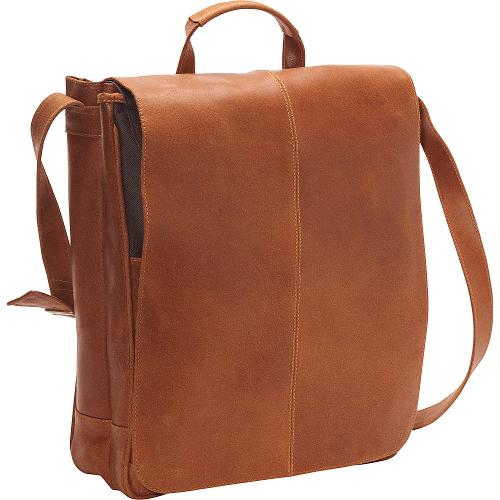 Le Donne Leather Distressed Leather 17 Laptop Messenger Tan Le Donne Leather Messenger Bags