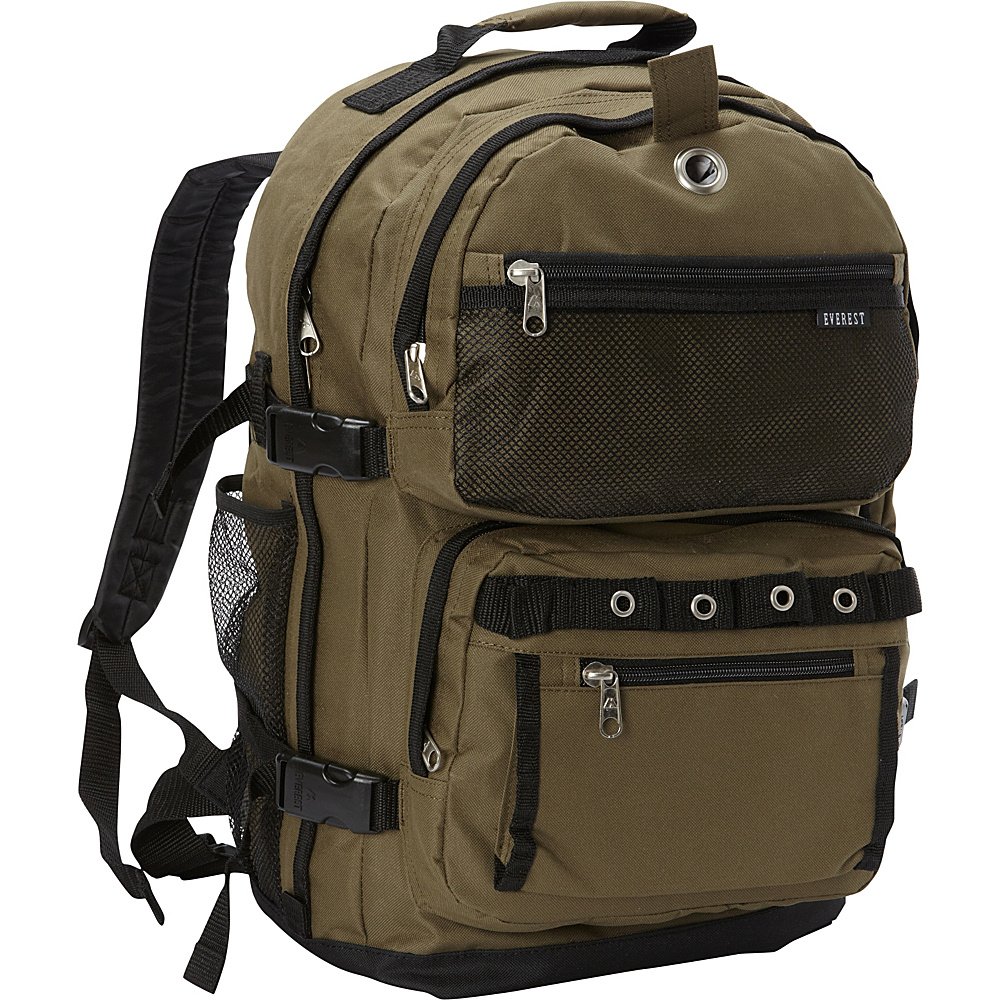 Everest Oversized Deluxe Backpack Olive Black Everest Everyday Backpacks