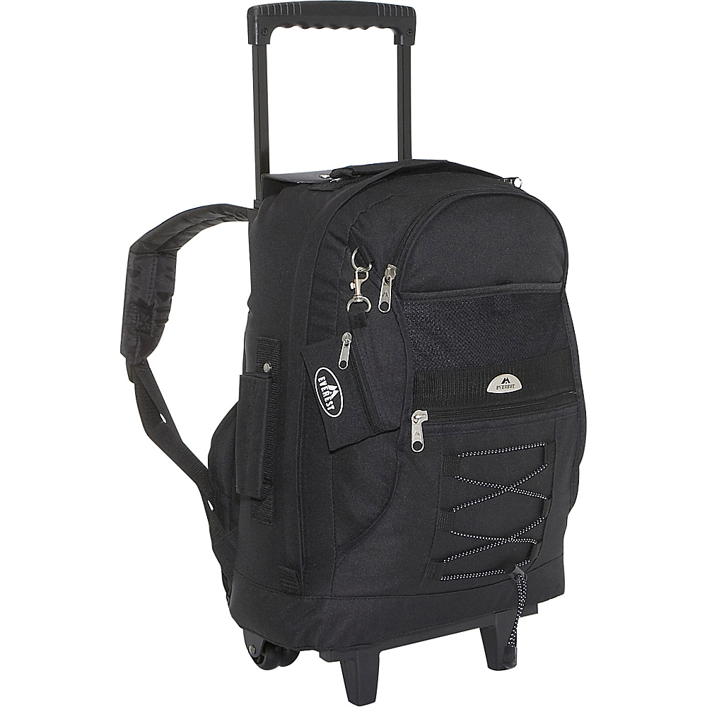 Everest Wheeled Backpack with Bungee Cord Black