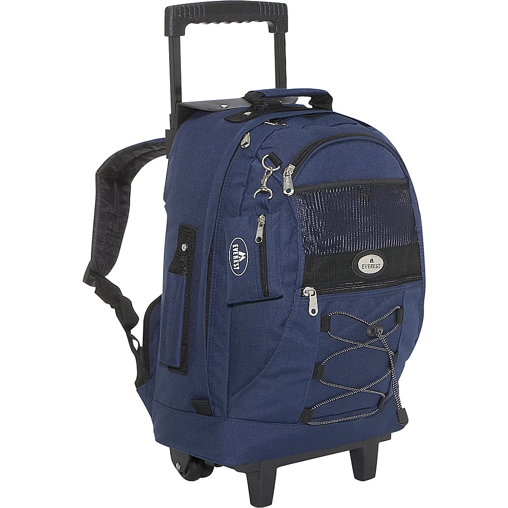 Everest Wheeled Backpack with Bungee Cord Navy