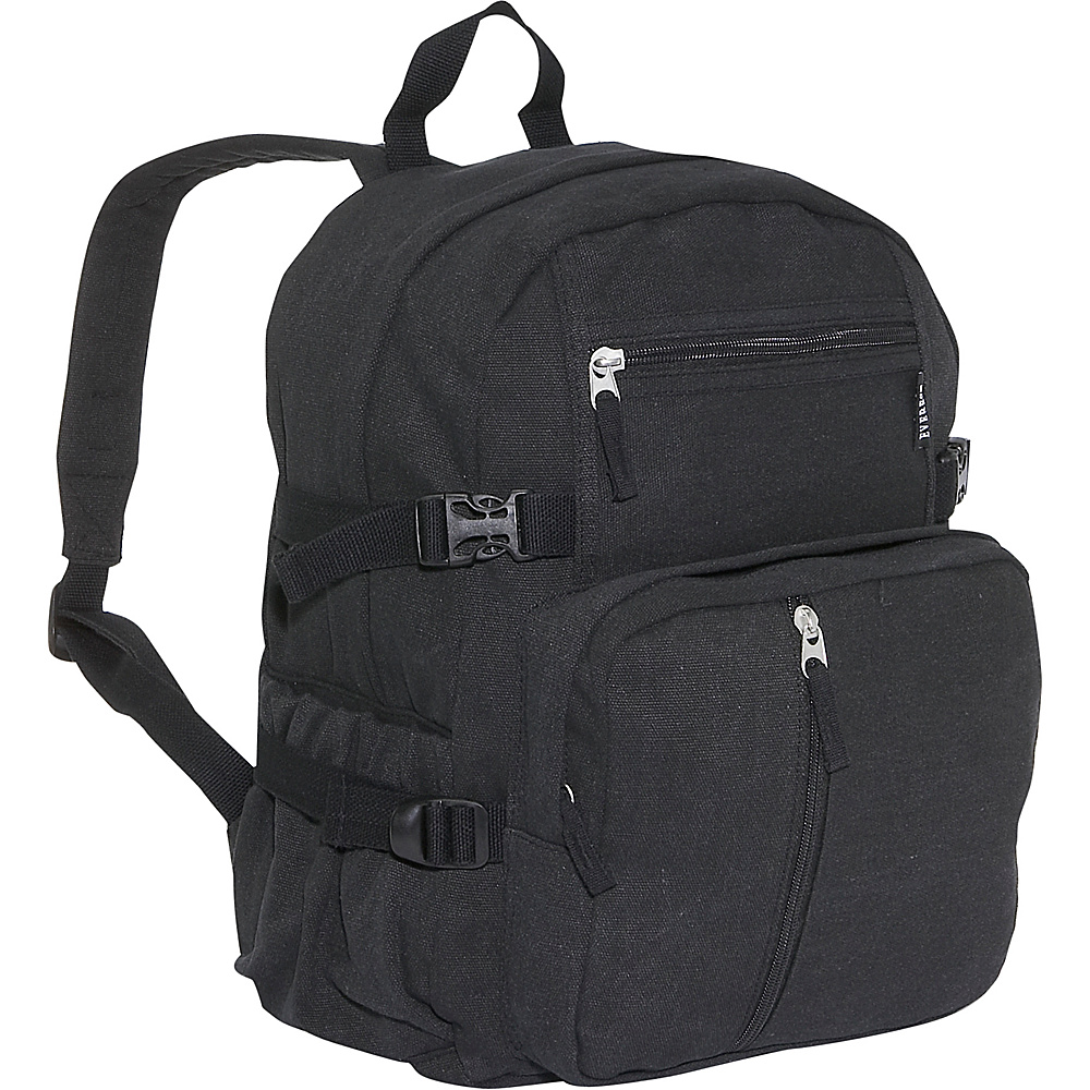 Everest Cotton Canvas Medium Backpack Black
