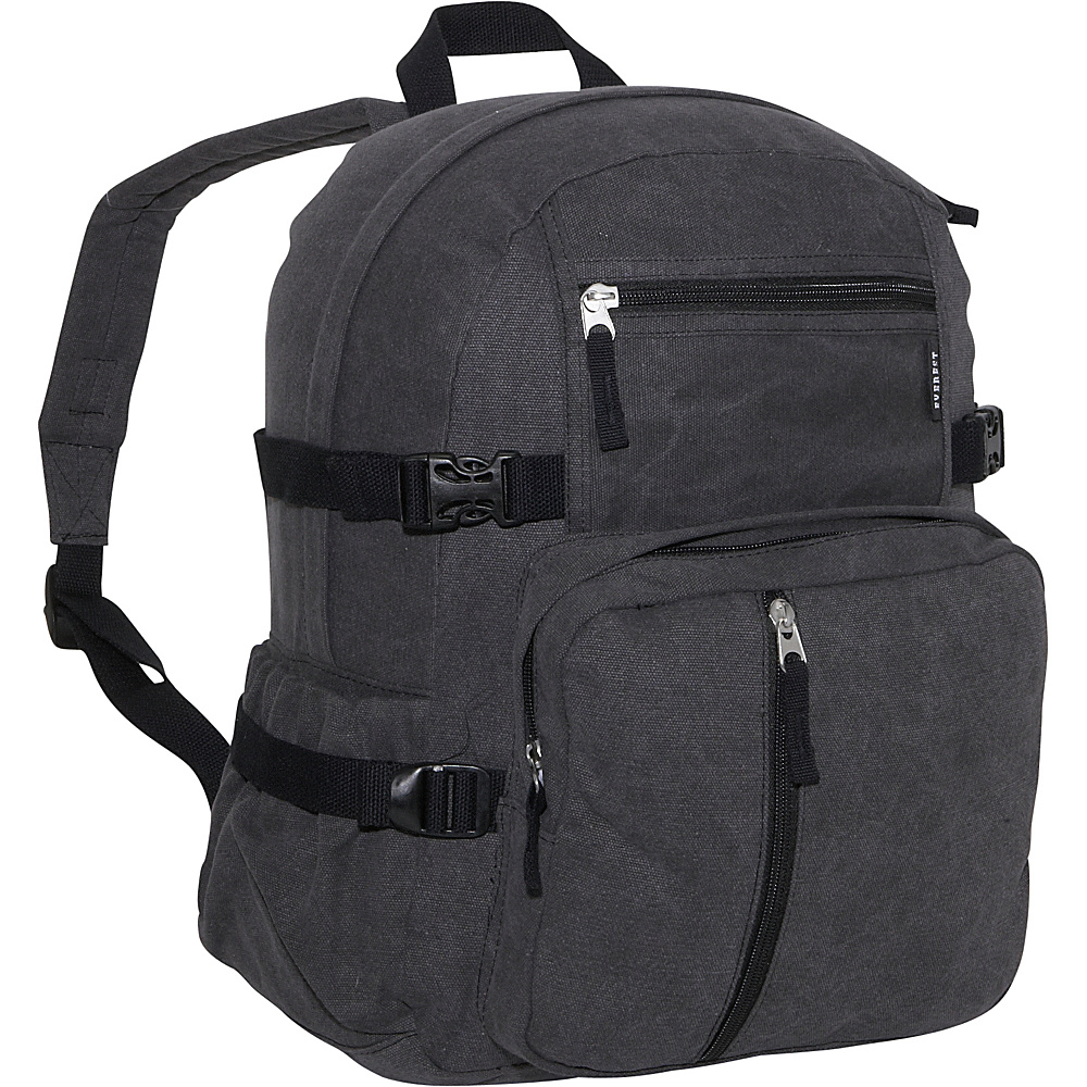 Everest Cotton Canvas Medium Backpack Charcoal